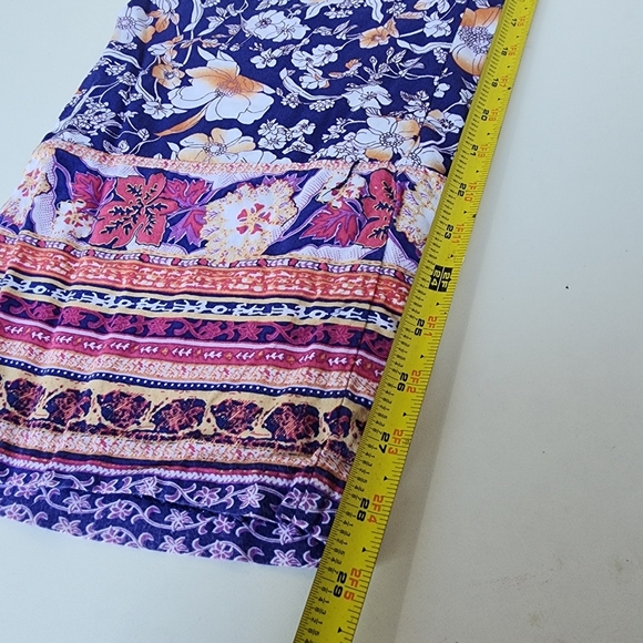 C&c California 100% Rayon Floral Women’s Pants Purple Pink Orange Small - Picture 3 of 8